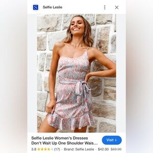 Orange/Mint Striped Selfie Leslie Dress